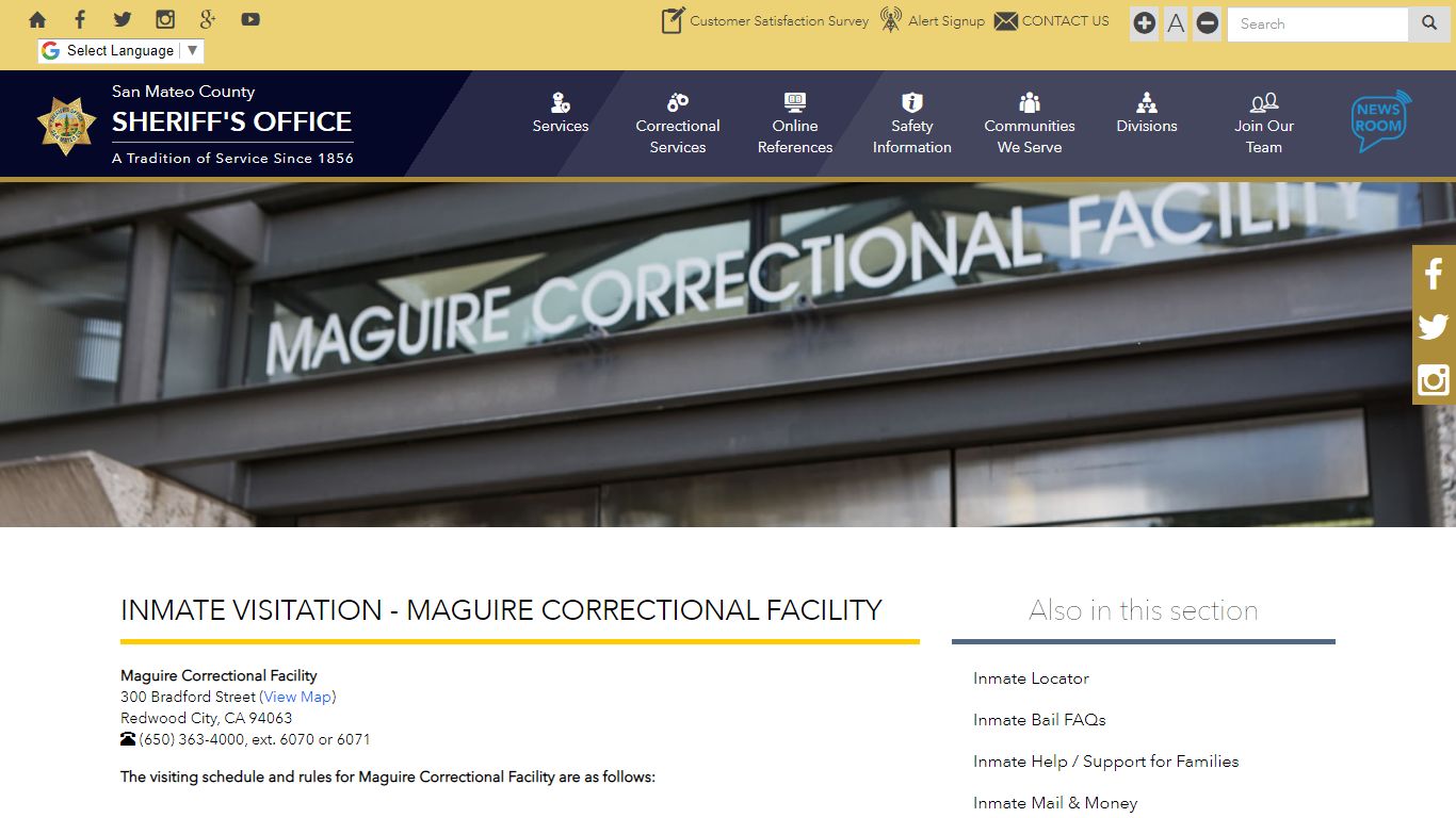 Inmate Visitation - San Mateo County Sheriff's Office
